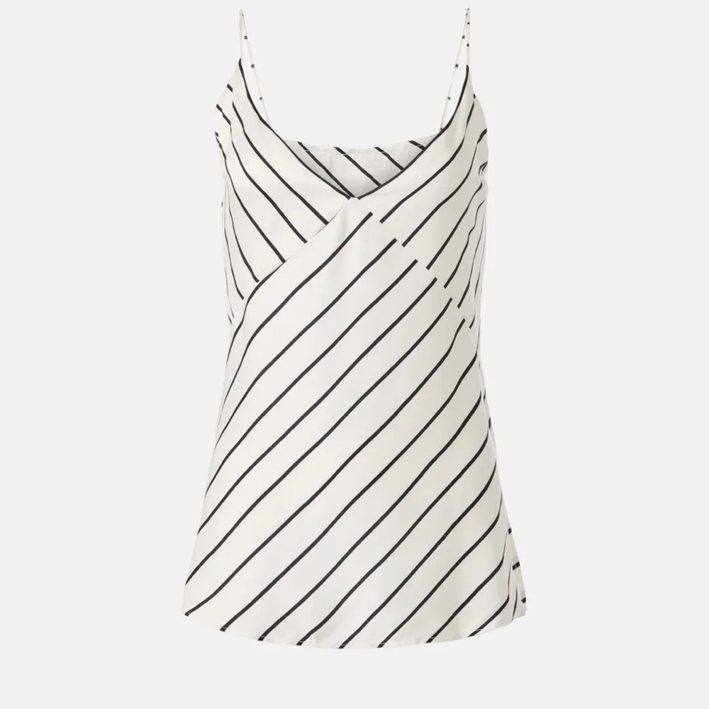 Chic Striped Camisole in Black and White